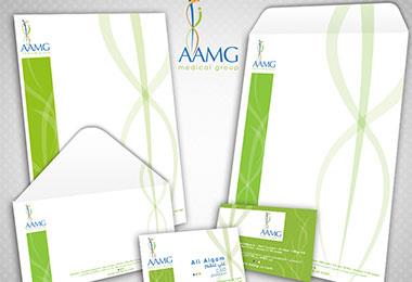 Corporate identity for a medical company, includes business cards, envelope, letterhead